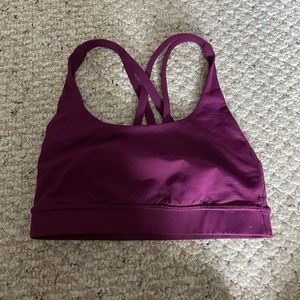 SIZE 2 MAROON LULULEMON ENERGY BRA